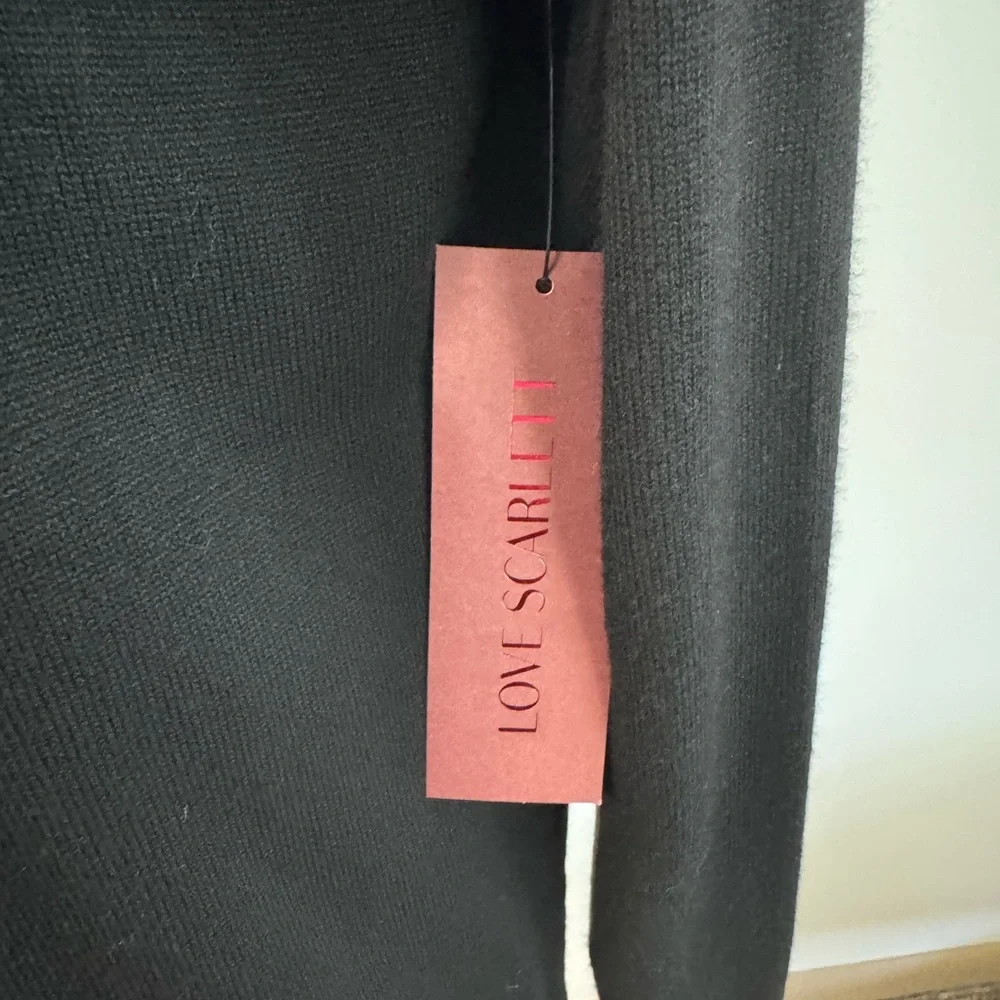 Sz M Love Scarlett black thin knit long sleeve open front cardigan. Embellished - Picture 10 of 12